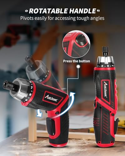 AVID POWER 4V Electric Cordless Screwdriver Set 5.65Nm 11 Bits - RED - color: 3-drak Red