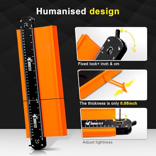 JOREST Connectable Contour Gauge (10+5 Inch), Gifts Ideas for Men Dad Handyman Husband Him, Shape Profile Duplicator with Lock, Outline Angle Measuring Tool, Template Tool, Tile Flooring, Scribe Edge - size: 15 Inch Package