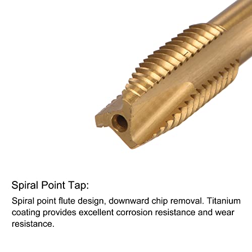 uxcell M10 x 1.5 Spiral Point Thread Tap and 8.5mm Drill Bit Set, Metric Titanium Plated Cobalt High Speed Steel Machine Screw Thread Tap Threading Tool - size: M10 x 1.5 + 8.5mm