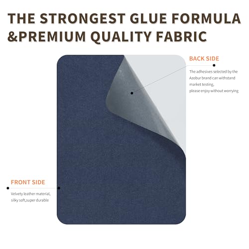Azobur Sofa Fabric Repair Patch, 6 Piece Microfiber Patches, Self Adhesive Fabric Sofa Patch Repair Fabric, Luxurious Look, Quick Fix Sofa.（Dark Blue） - color: Dark Blue