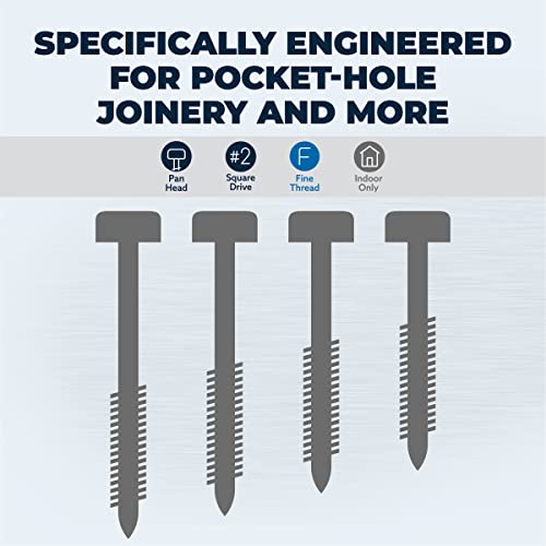 Kreg Zinc Pocket-Hole Screws, Pocket Hole Screws, 500 Count, 3/4-Inch
