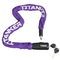 Titanker Bike Chain Lock with Keys, 3.3 Feet Security Heavy Duty Anti-Theft Bicycle Chain Locks for Bike, Motorcycle, Bicycle, Door, Gate, Fence, Grill (6mm, 8mm, 10mm Thick Chain) - color: Purple-8mm Chain