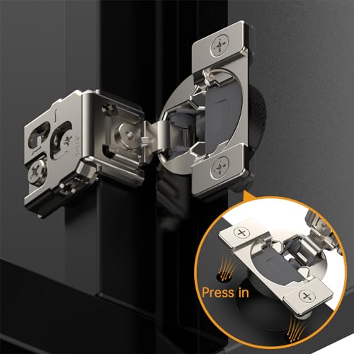 Chibery 4 Pack 1-1/4" Overlay 3D Soft Close Concealed Kitchen Cabinet Hinge for Face Frame Door, Pre-Assembled Easy-on Dowels, Self Closing Hidden Satin Nickel, 105° Open Concealed Stainless Steel - size: 1-1/4 inch Overlay