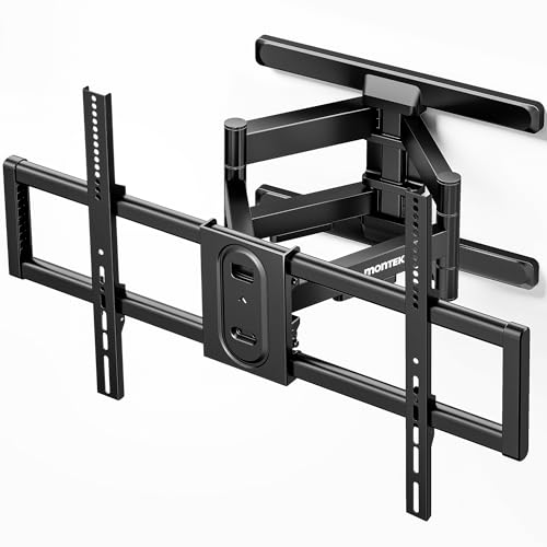 monTEK Full Motion Dual Arm TV Wall Mount for 43-90 Inch TVs - size: 43"-90" Full Motion