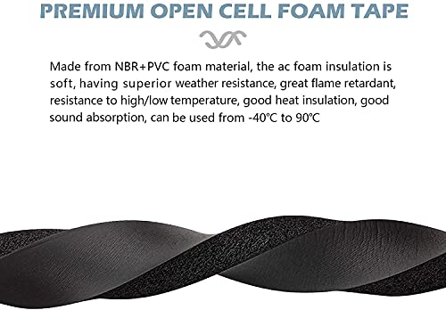 NBR-PVC Foam Window AC Insulation Strip, 2 X 1 Inch High Resilience Weather Seal Roll with Non-Viscous Design (6.5 Feet Long) - color: No-Adhesive, size: 6.5Ft x2 in x 1 in