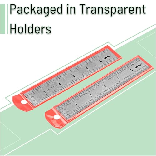 Mr. Pen- Machinist Ruler, 6 Inch, 2 Pack, Stainless Steel Imperial - style: 6 inch, 2 Pack 1/8-1/64 Graduation