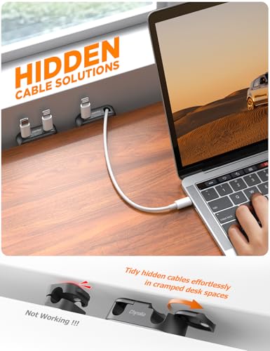 Chfeila 8Pack Magnetic Cable Clips, Dual Slot Cord Holder Clips, Black - color: Black-8Pack