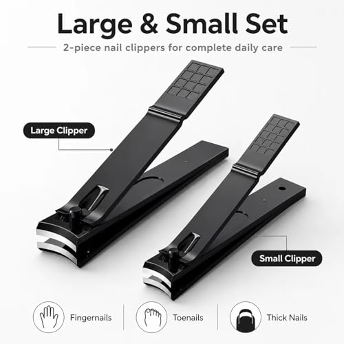Aogeili Nail Clippers Set, Toenail Clippers & Fingernail Clipper Cutters - size: Large/Small