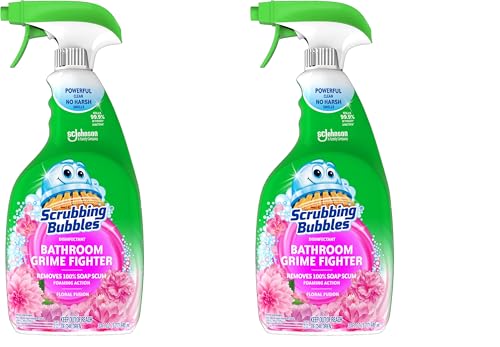 Scrubbing Bubbles Bathroom Grime Fighter, Floral Fusion Scent, 32 Fl Oz Spray Bottle, (Pack of 2) - size: 32 Fl Oz (Pack of 2)