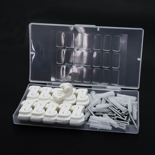 21 Pack Wire Shelf Clips Kit with Screws, Heavy Duty Closet Shelf Support Brackets,Expansion Tubes & Adhesive Pads – Wall Mounted Clips for ClosetMaid, Rubbermaid Wire Shelving (White) - color: White