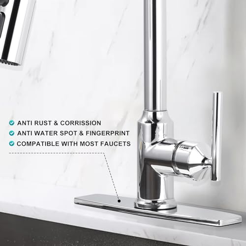 ARCORA 10.2 Inch Faucet Plate Sink Hole Cover Escutcheon - color: Chrome