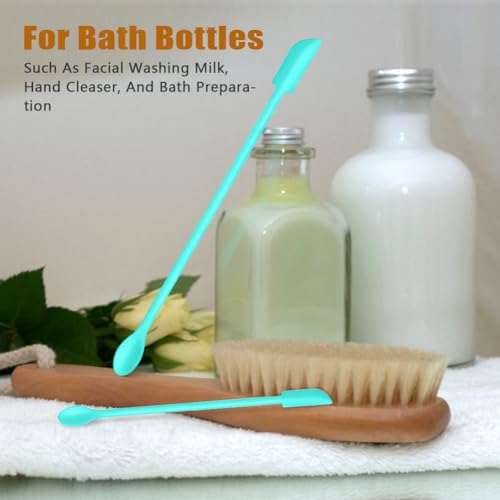 Silicone Spatula Set 6Pcs, Mini Jar Scraper for Makeup & Food - color: Blue