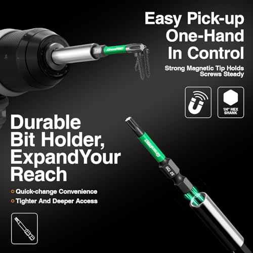 GRENPRO 11Pcs Impact Torx Bits T20, 2" S2 Steel Magnetic Screwdriver Bits - size: T20(2"*11pcs)