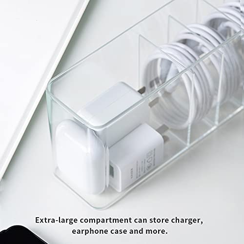 Charger Cable Cord Storage Organizer Box - Easy Storage Without Cable Ties