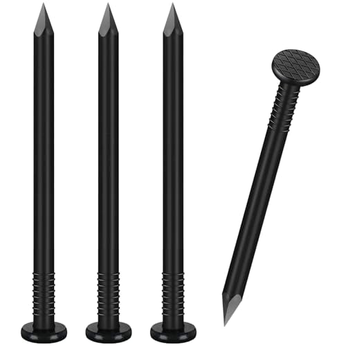 VGBUY 90PCS Hardware Nails, 3 Inch Flat Head Black Nails for Hanging Pictures, Picture Hanging Nails, Long Nails, Wall Nails, Wood Nails, Finishing Nails - color: Black, size: 3 in
