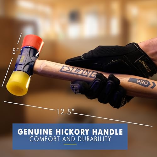 ESTWING Rubber Mallet, 12oz Red & Yellow Mallet, DFH12 - size: 12 oz