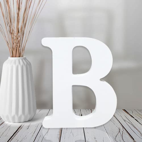 AOCEAN 4 Inch White Wood Letters Unfinished Wood Letter for Wall Decor Decorative Standing Letters Slices Sign Board Decoration for Craft Home Party Projects (B) - style: B