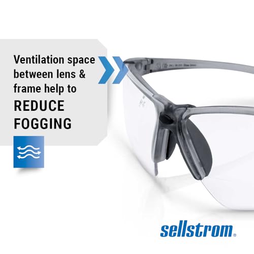 Sellstrom XM340RX Safety Glasses with Readers - Wraparound Bifocal Eyeglasses for Men/Women - ANSI Z87.1