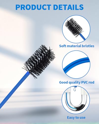 4 PCS Condensate Trap Flexible Drain Brush, 48 Inch Drain Line Cleaning Brush, Condensate Traps Clean for Condensate P-Trap and HVAC Systems