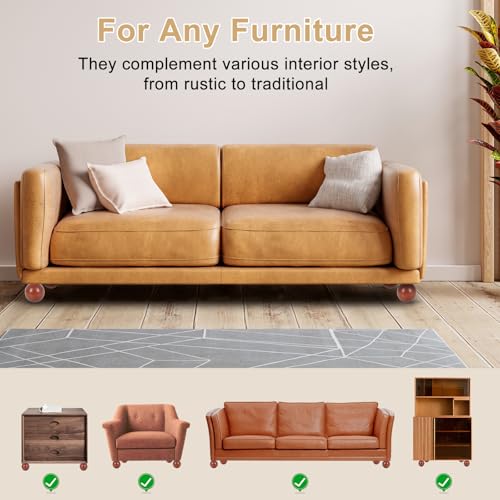 4 Inch Wooden Sofa Legs of 4 Wood Furniture Legs Couch Feet Wooden Round Sofa Furniture Replacement Sofa Legs Replacement for Sofa Couch Chair Cabinet Dresser Ottoman Bed Riser, 4 Pack - color: Brown
