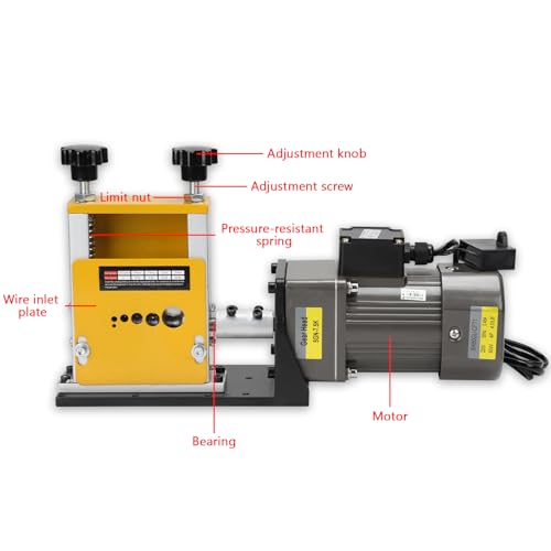 Automatic Wire Stripping Machine,60W Motor & 6 Channels for 0.12''-0.67'' Copper Wire,Electric Cable Stripper Machine with Manual Hand Cranked for Recycling Copper Wire Stripper(3,5,7,9,12,17mm)