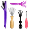 Comb and Brush Cleaner Tool Set, 5-Piece Comb Cleaner Set - Hair Brushes Cleaners Rake, Combs Cleaning Brush, Maintenance Hair Combs for Home and Salon Use Removing Hair-Dust