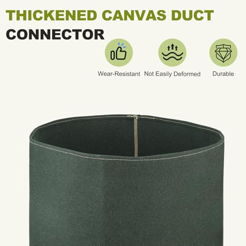 Duct Connector (18") - Flexible Canvas Female Fit Air Duct Vibration Noise Reducing Ducting Coupler Pipe Fitting Coupling for HVAC Ventilation Exhaust Fan Vent Systems, Green - size: 18 Inch