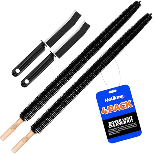 Holikme Dryer Vent Cleaner Kit - 4 Pack Flexible lint Trap Cleaner Tools - size: Long 4Pack