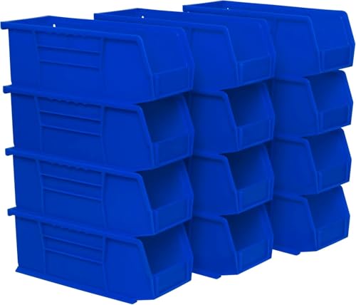 Akro-Mils 30224 AkroBins Plastic Storage Bins, 11"x 4"x 4", Blue, 12-Pack - color: Blue