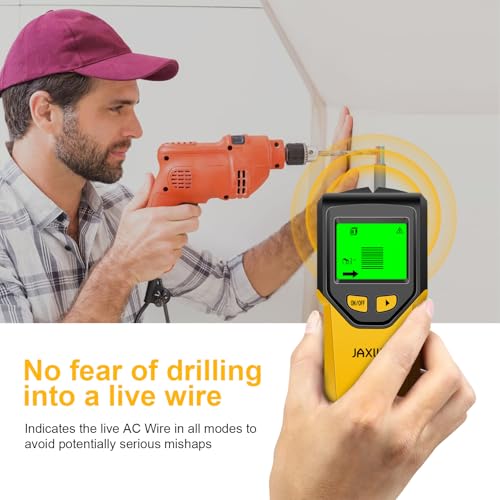 Stud Finder Wall Scanner - 5 in 1 Stud Finder Tool w/Smart Chip and HD LCD Display, Stud Detector Beam Finders for the Center and Edge of Wood AC Wire Metal Studs Joist Pipe (‎Banana) - color: ‎banana