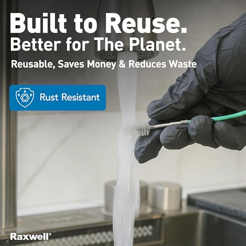 Raxwell Auto Sunroof Drain Cleaning Tool - 118 Inch Flexible Drain Brush with Coated Wire, Firm Bristle and Loop Handle - Water Snake for AC Lines, Dishwasher and Appliance Tubing