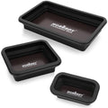 HORUSDY 3-Piece Magnetic Parts Tray Set, Tool Trays for Storage Organizer Screw, Bolts, Washers, Nuts and Small Tools. Tool Gifts for Men, Black - style: 3-Piece Magnetic Tray - Collapsible Black
