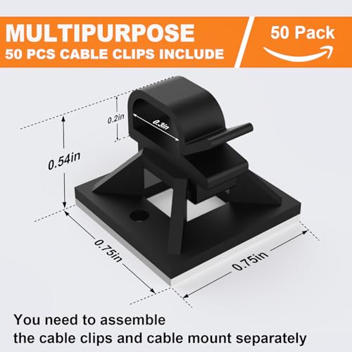 200 Pack 3/4" Zip Tie Adhesive Mounts Self Adhesive Cable Tie Base Holders with Multi-Purpose Tie wire clips with screw hole,Anchor stick on wire holder with White and Black - color: 200 Pack 3/4" Black/White