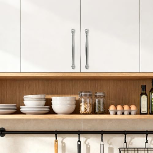 10 Pack 7-1/2 Inch(192mm) Kitchen Cabinet Handles Brushed Satin Nickel Cabinet Pulls Zinc Alloy Drawer Pulls Solid Kitchen Hardware - color: Brushed Satin Nickel, size: 7-1/2'' Hole Center(192mm)