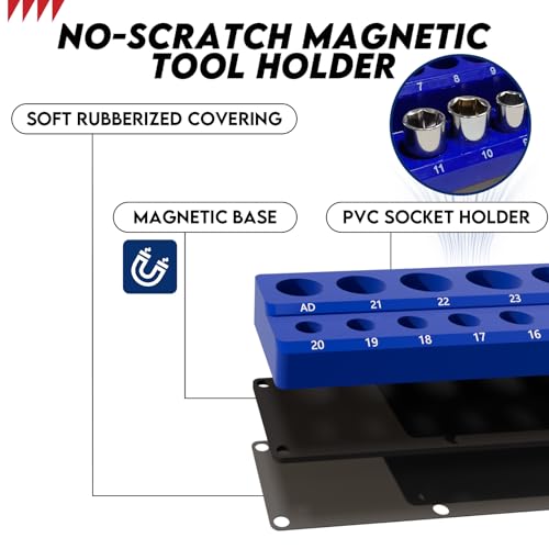 8-Piece Magnetic Socket Organizer and Wrench Organizer