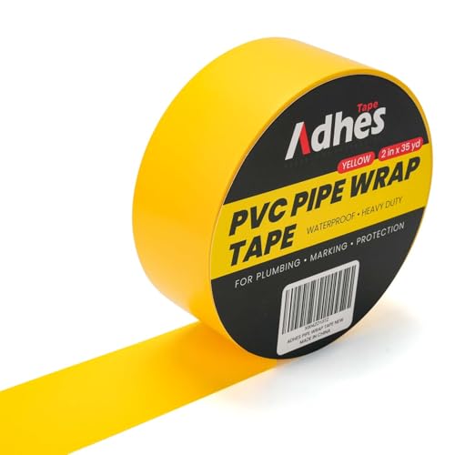 ADHES PVC Pipe Wrap Tape, 2 Inch X 35 Yds, Corrosion Protection Pipe Tape - color: Yellow