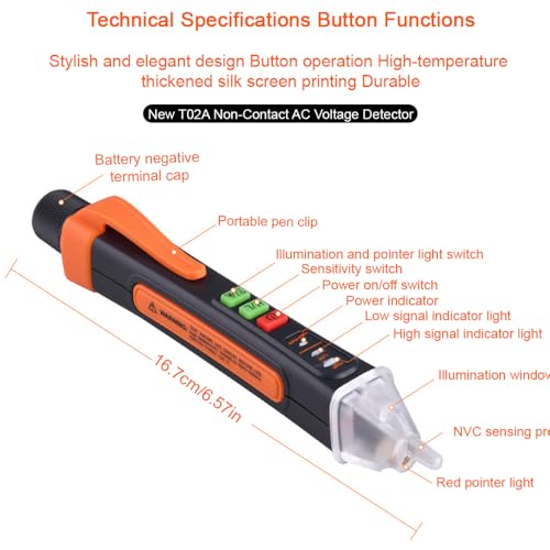 Voltage Tester, Live Wire Tester with Alarm and Flashlight, Non Contact Voltage Detector, Circuit Tester Dual Range Voltage Sniffer 12V-1000V/48V-1000V, Electrical Tester with LCD Display