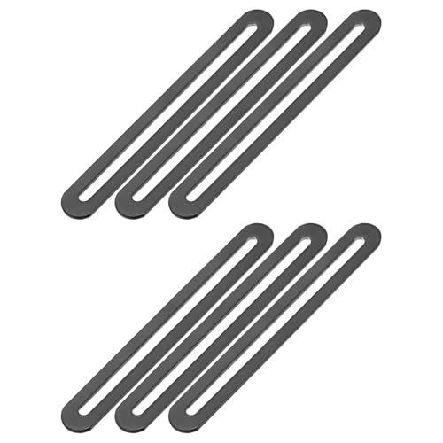 M METERXITY 6-Pack Flat Mending Plate Support 6.1x0.75in, Black - color: Black, size: 155 x 19mm