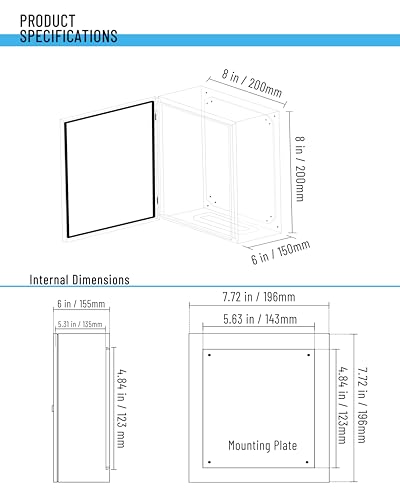 Waterproof Electrical Enclosure 8 x 8 x 6'', Outdoor Electrical Box Weatherproof, Electrical Junction Box with Reinforced Lock - size: 8 x 8 x 6''