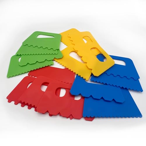 Lependor Plastic Scrapers Kit, 16Pcs Paint Scraper Tool for Arts Crafts Scraping Knife Pottery Painting Tools Drawing Acrylic Putty - 16 Packs