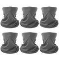 6 Pieces Summer Face Cover Scarf Mens Neck Gaiter For Men Women UV Protection Face Breathable Sun Protection Cycling Running - color: Dark Gray(6-pack)