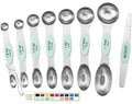 Spring Chef Stainless Steel 8 Magnetic Measuring Spoons for Kitchen, Mint - color: Mint, size: 1-Pack