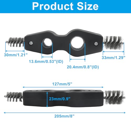 4 in 1 Copper Tubing Brush, 1/2 in and 3/4 in, Black - color: Black