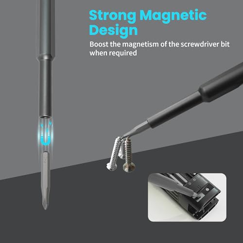 46 in 1 Precision Screwdriver Kit with Magnetic Bits & Metal Case, Compact Repair Tool Kit for Phone, Computer, Laptop, PC, Watch, Glasses, DIY, Drone, Game Console, Robot, Models & Electronics
