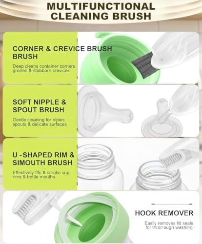3 Pcs 4 in 1 Cup Lid Gap Cleaning Brush Set - Multifunctional Bottle Cleaning Brush Portable Silicone Cup Lid Cleaner | Tools for Home Kitchen and Travel