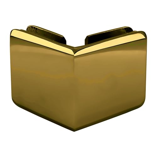 Brixwell Beveled Style Glass To Glass Clamp Brass, Polished Brass Finish - color: Polished Brass