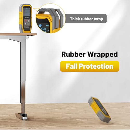 Laser Measure High-Accuracy Laser Measuring Tool Large Backlit LCD Display Laser Tape Measure Ft/in/Ft+in/M Electronic Tape Measure Distance/Area/Volume/Indirect Laser Range Finder