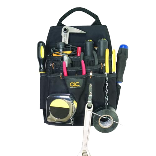 CLC Custom Leathercraft 5505 Professional Electrician's Tool Pouch, Ballistic Poly, 12Pocket , Black