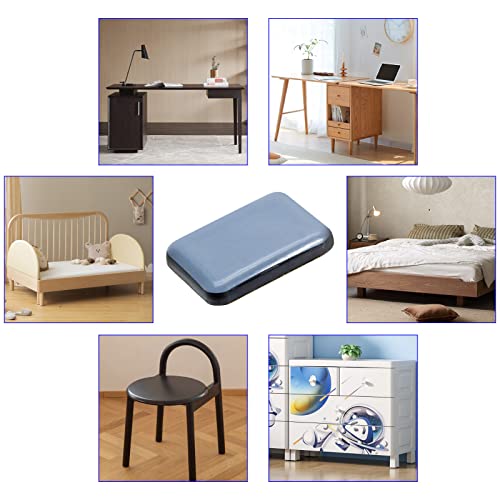 24 Pcs Self-Adhesive Teflon Furniture Sliders, 35mm x 25mm Rectangle Stick Furniture Glides,Furniture Carpet Moving Pads for Protects Floor (Rectangle,Grayish Blue) (Pack of 2) - size: 35mm x 25mm Rectangle (Pack of 2)