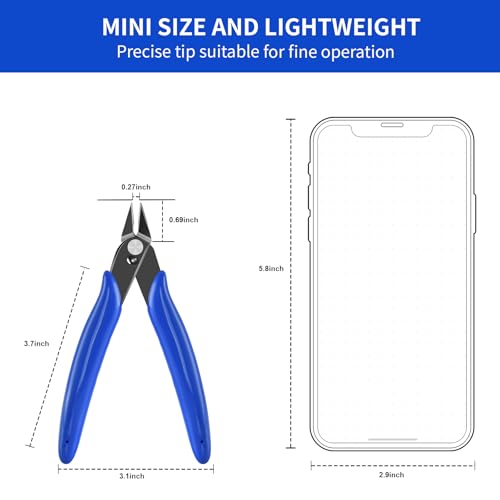 Micro Flush Cutter, 2-Pack Wire Cutters, 5“ Sharp Cutting Pliers - color: 2 Pack